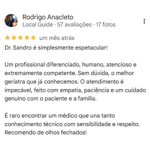 Depoimento Google Dr. Sandro Cesar